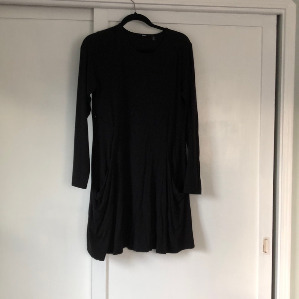 Black silk blend betabrand dress